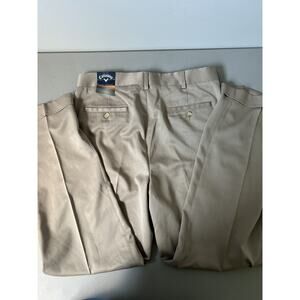Callaway C-Tech Men Tan Pleated Front Golf Pants sz 36x30